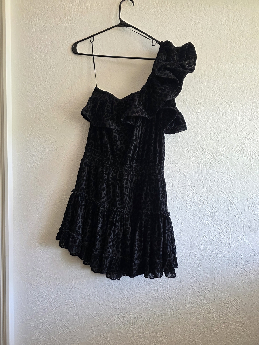 Buddy Love Black One-Shoulder Ruffle Dress